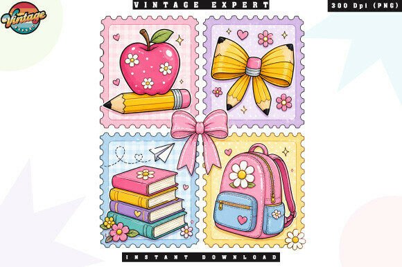 Download Coquette Back to School Stamp PNG - Premium Bundle