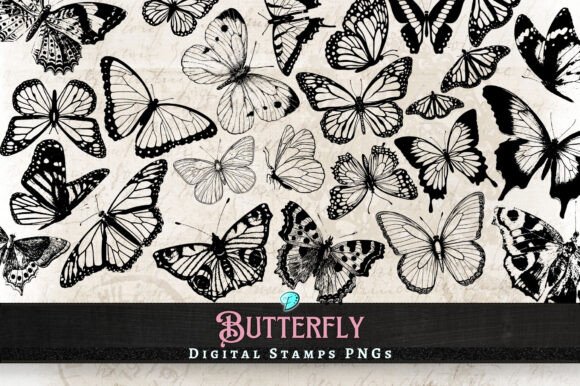 Download Butterfly Digi Stamps Transparent PNGs - Stamp Collection
