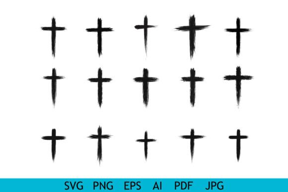 Download Grunge Cross Brush Stroke Symbol Set - Brush Collection