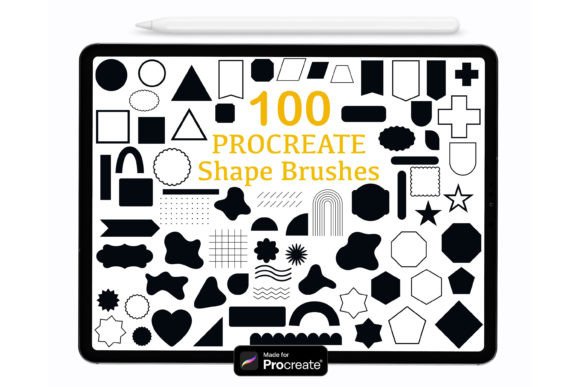 Download 100 Procreate Shape Brushes, Brush Stamp - Stamp Collection