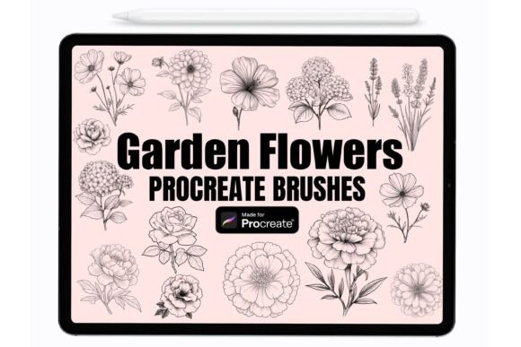 Download Garden Flowers Procreate Stamps - Stamp Collection