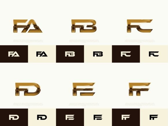 Download 6 Sets of FA-FF Initials Luxury Logos - Luxury logos Collection