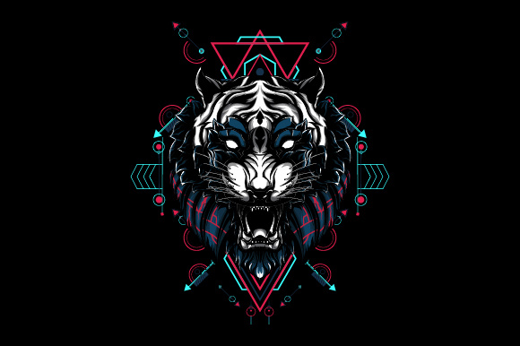 Download Mythical Tiger Sacred Geometry - Sacred geometry Collection