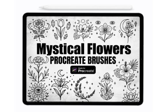 Download Mystical Flowers Procreate Stamp Brushes - Stamp Collection